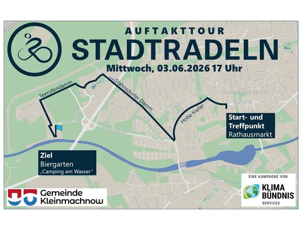 Bild vergr&ouml;&szlig;ern: Karte von Kleinmachnow mit eingezeichneter Route