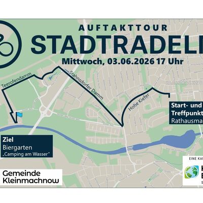 Karte von Kleinmachnow mit eingezeichneter Route